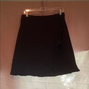 Loft black ruffled skirt